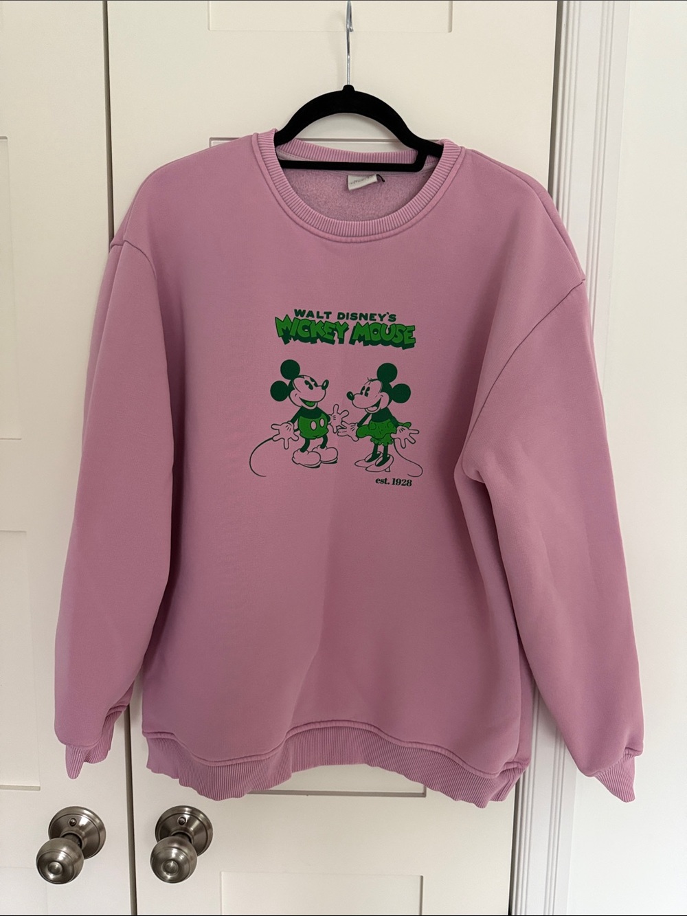 Disney Pink Mickey Mouse Graphic Crewneck Sweatshirt